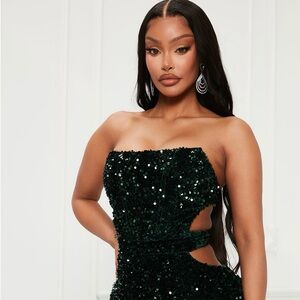 Hunter green sequin gown